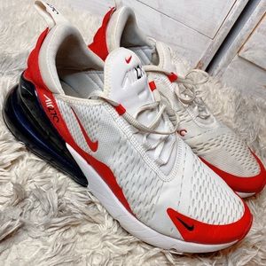 Nike shoes for both men and women. Red, white, and Black.